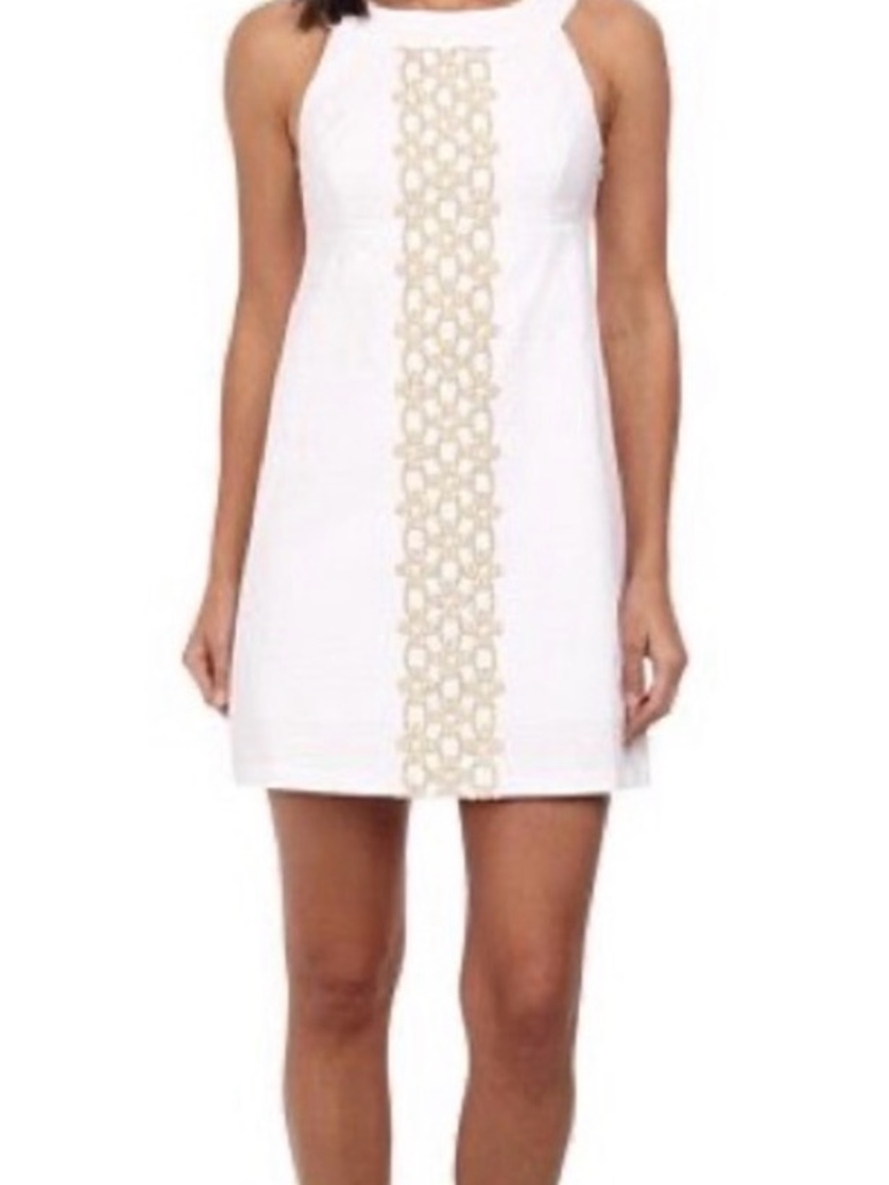 Lilly Pulitzer White and Gold Mini Dress